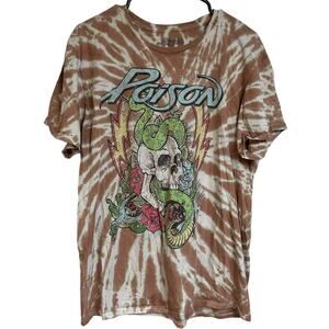 Poison T-Shirt Tie Dye 80's/90's Rock Band Music Merchandise Skull Rose Mens M